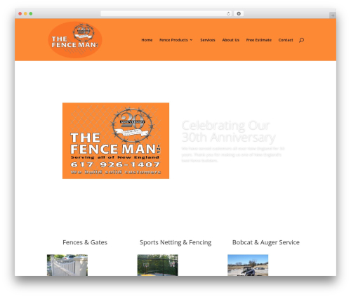 Theme WordPress Divi - thefencemaninc.com