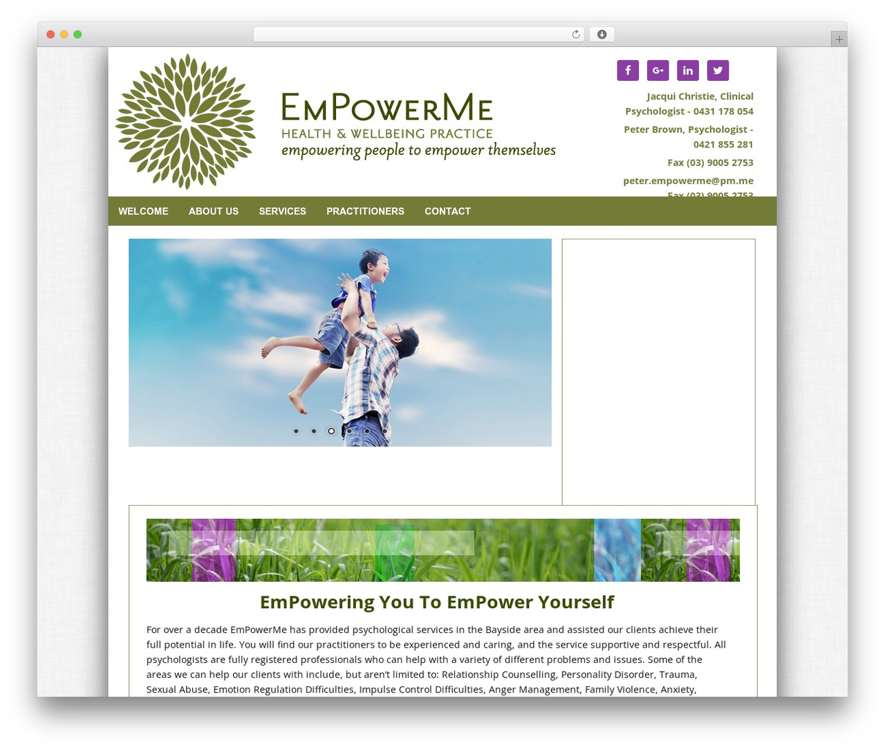 WordPress website theme Catalyst - empower-me.com.au