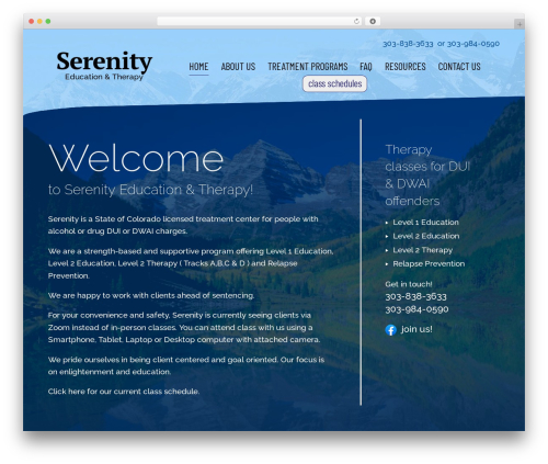 Basic WordPress theme - serenityeducation.com