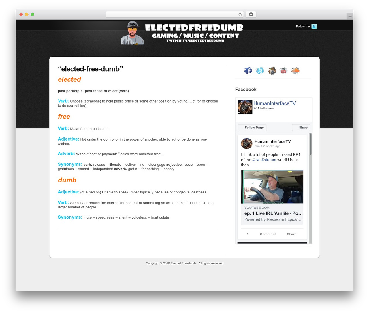 deStyle WordPress theme - electedfreedumb.com