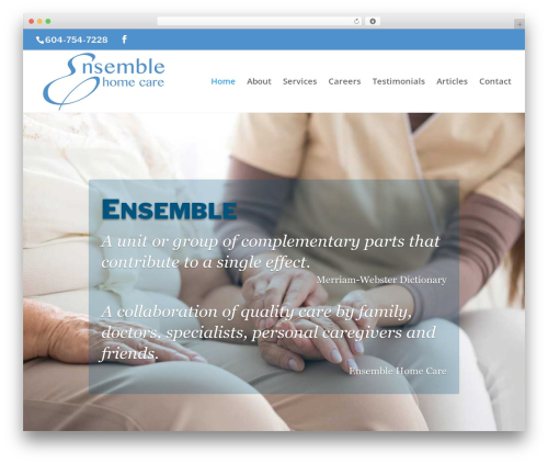 Divi theme WordPress - ensemblehomecare.com
