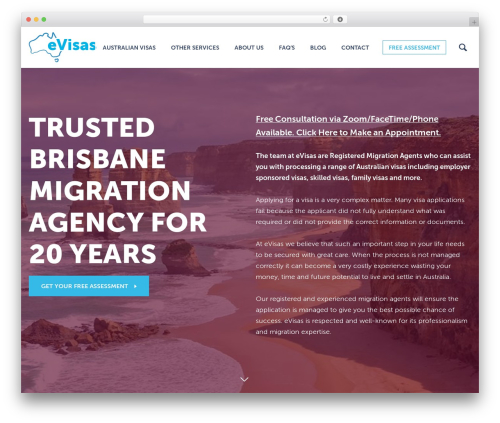 eVisas WordPress theme design - evisas.com.au