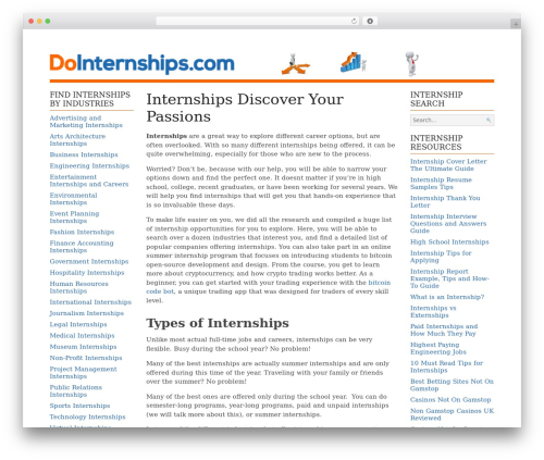 WordPress theme PressWork - dointernships.com