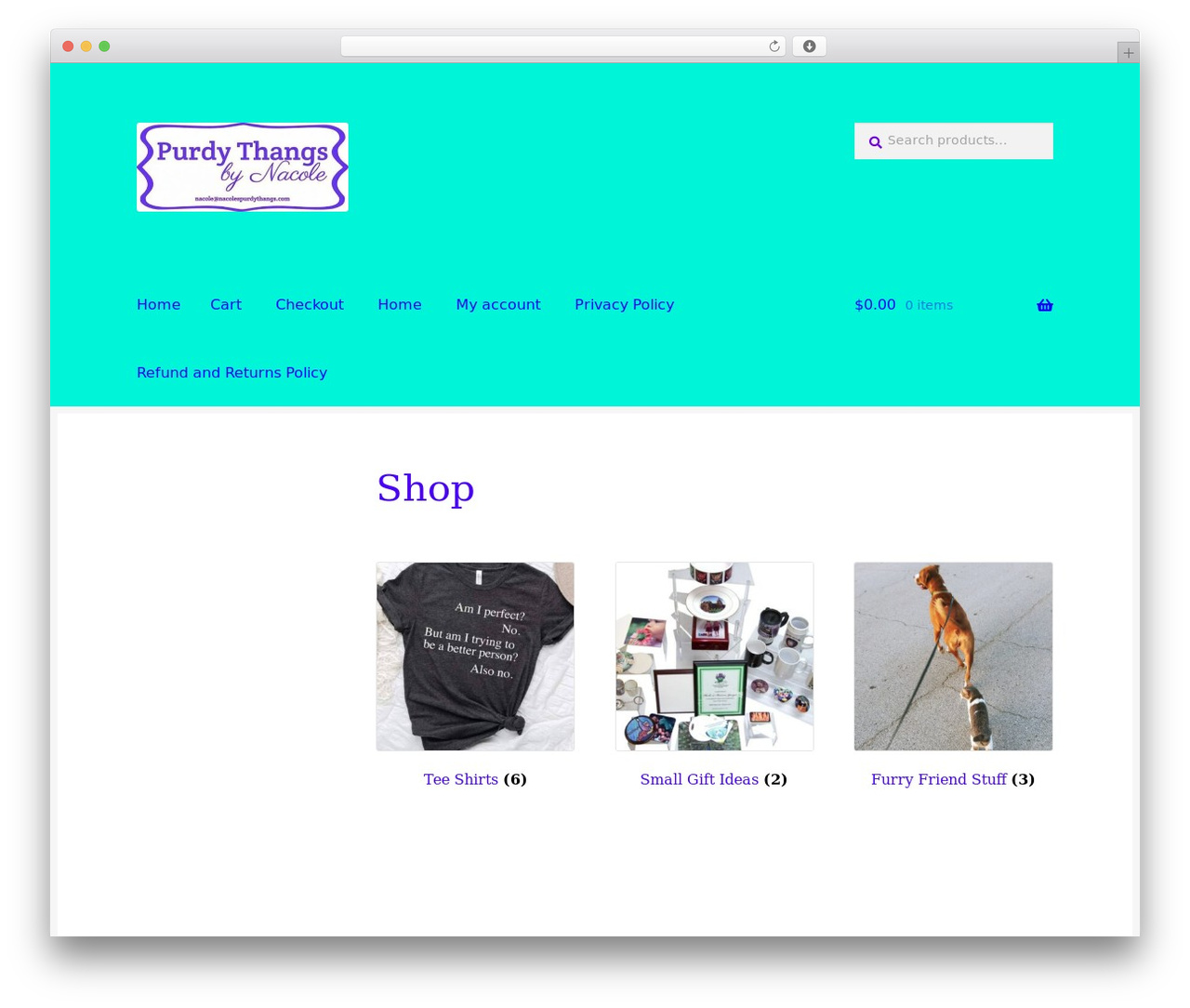 WordPress theme Boutique - nacolespurdythangs.com