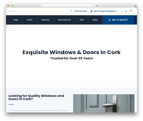Windor WordPress theme - skywindows.ie