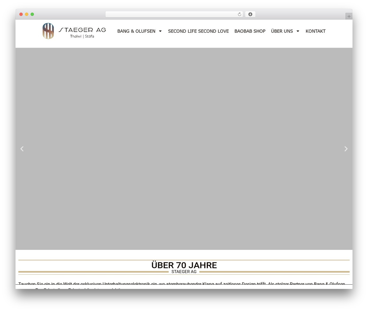 Hello Elementor theme WordPress - staegerag.ch