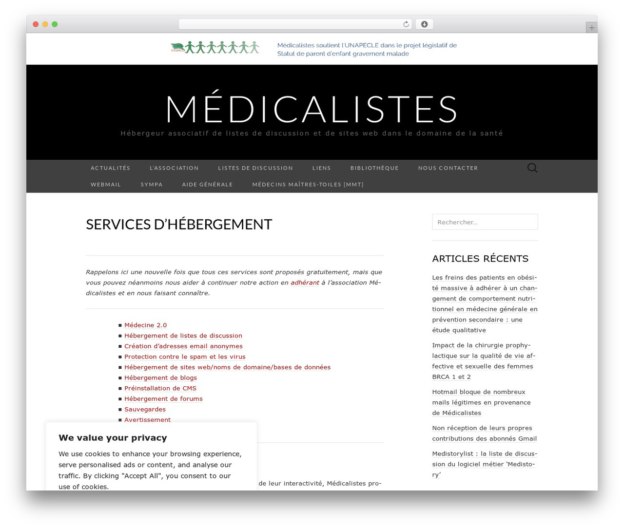 WordPress theme Suits - medicalistes.fr