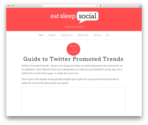 WordPress theme Time - eatsleepsocial.com