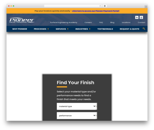 WP theme Element - pioneermetal.com