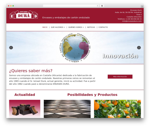DevDmBootstrap3 premium WordPress theme - envasesdura.com