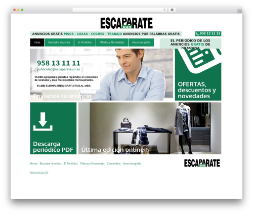 Metro WordPress theme design - escaparatesur.es