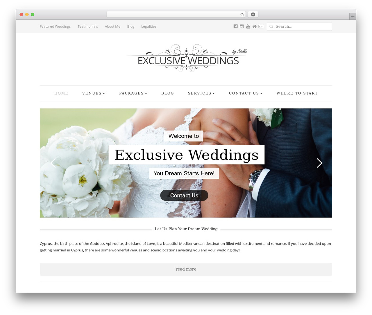 Simple & Elegant WordPress page theme - exclusiveweddingscyprus.com