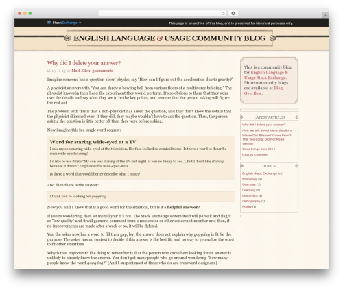 Stack Exchange premium WordPress theme - english.blogoverflow.com