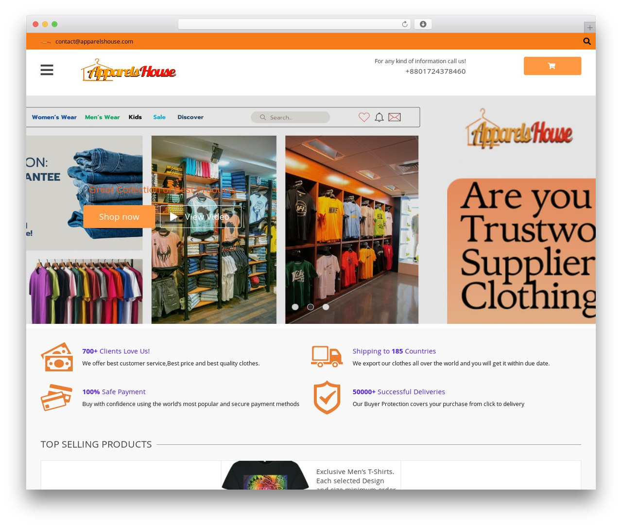 WordPress theme Davinci 2 - apparelshouse.com
