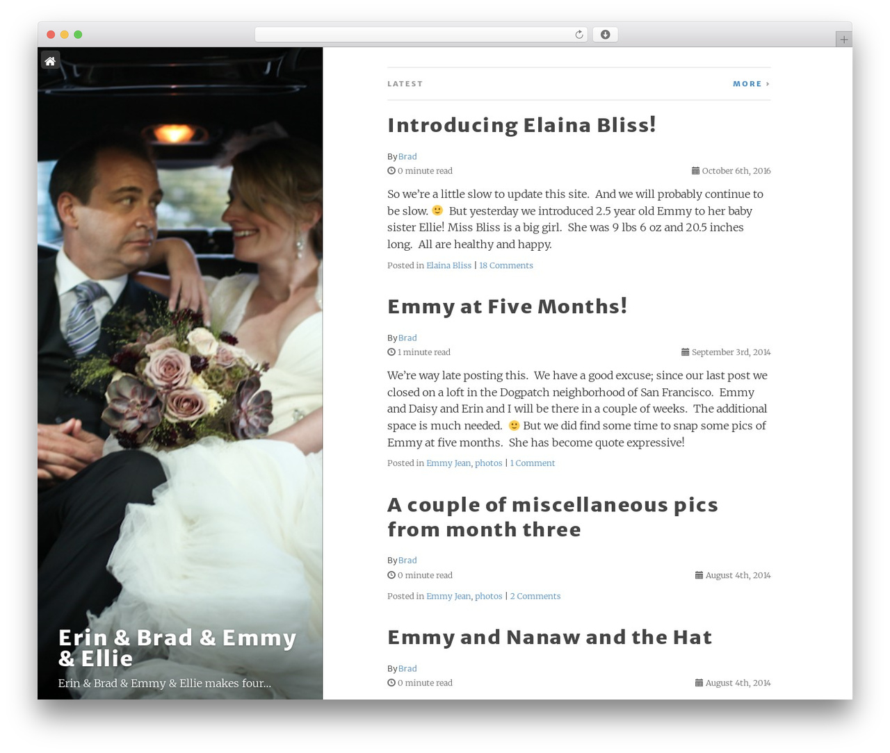 WordPress theme Surfagility - erinandbradley.net