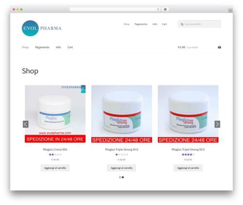 WordPress website theme Storefront - evolpharma.com