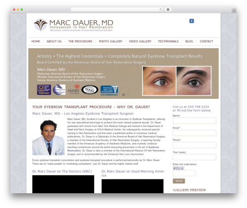 Wp testimonials WordPress plugin - eyebrowtransplantmd.com
