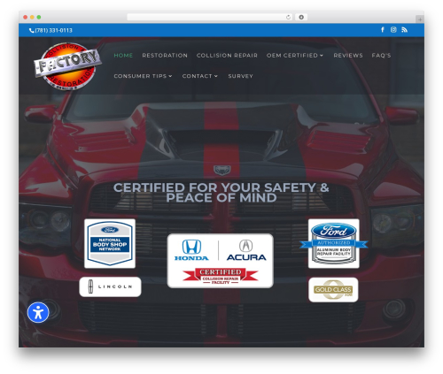 Divi WordPress store theme - factorycollision.com