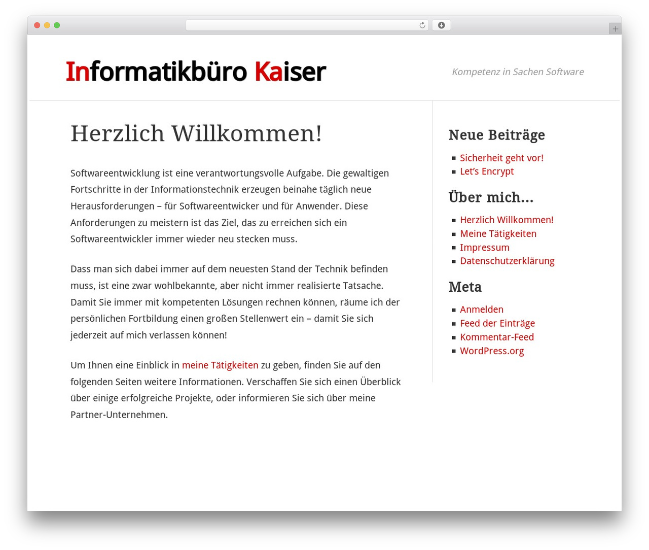 Hellish Simplicity WordPress website theme - fjkaiser.de