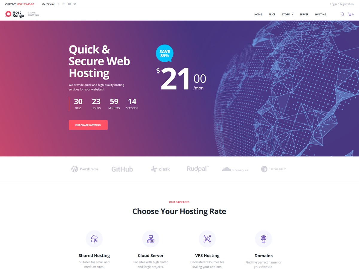 Hostrongo WordPress theme