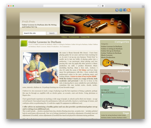 WordPress Learn Electric Guitar theme WordPress - fredsfrets.co.uk