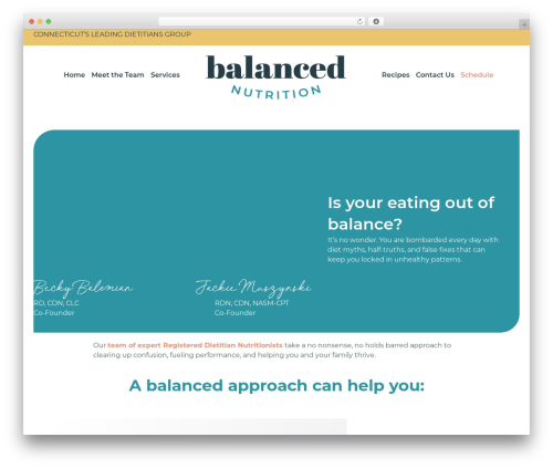 STRING WordPress theme design - mybalancednutrition.com
