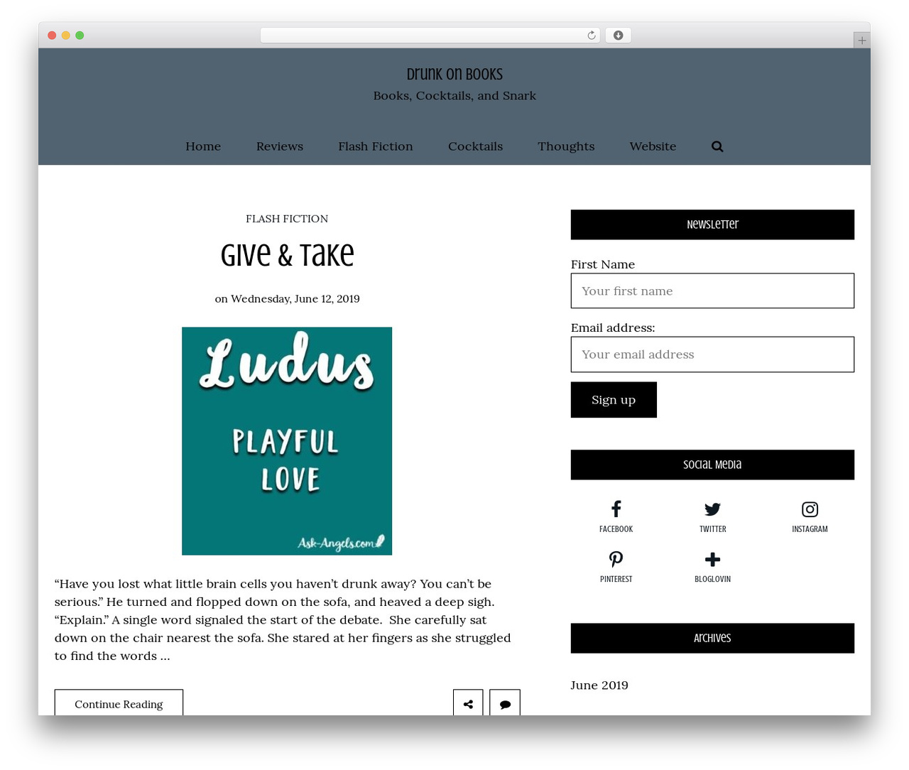 Writee Pro top WordPress theme - drunkonbooks.com