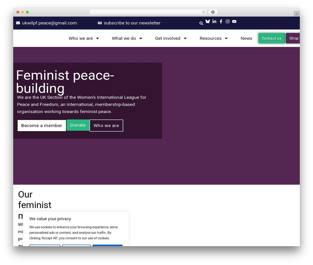 Hello Elementor theme WordPress - wilpf.org.uk