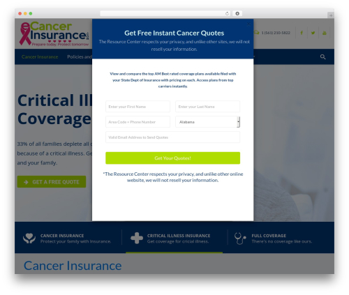 Leadinjection WordPress theme - ecancerinsurance.com