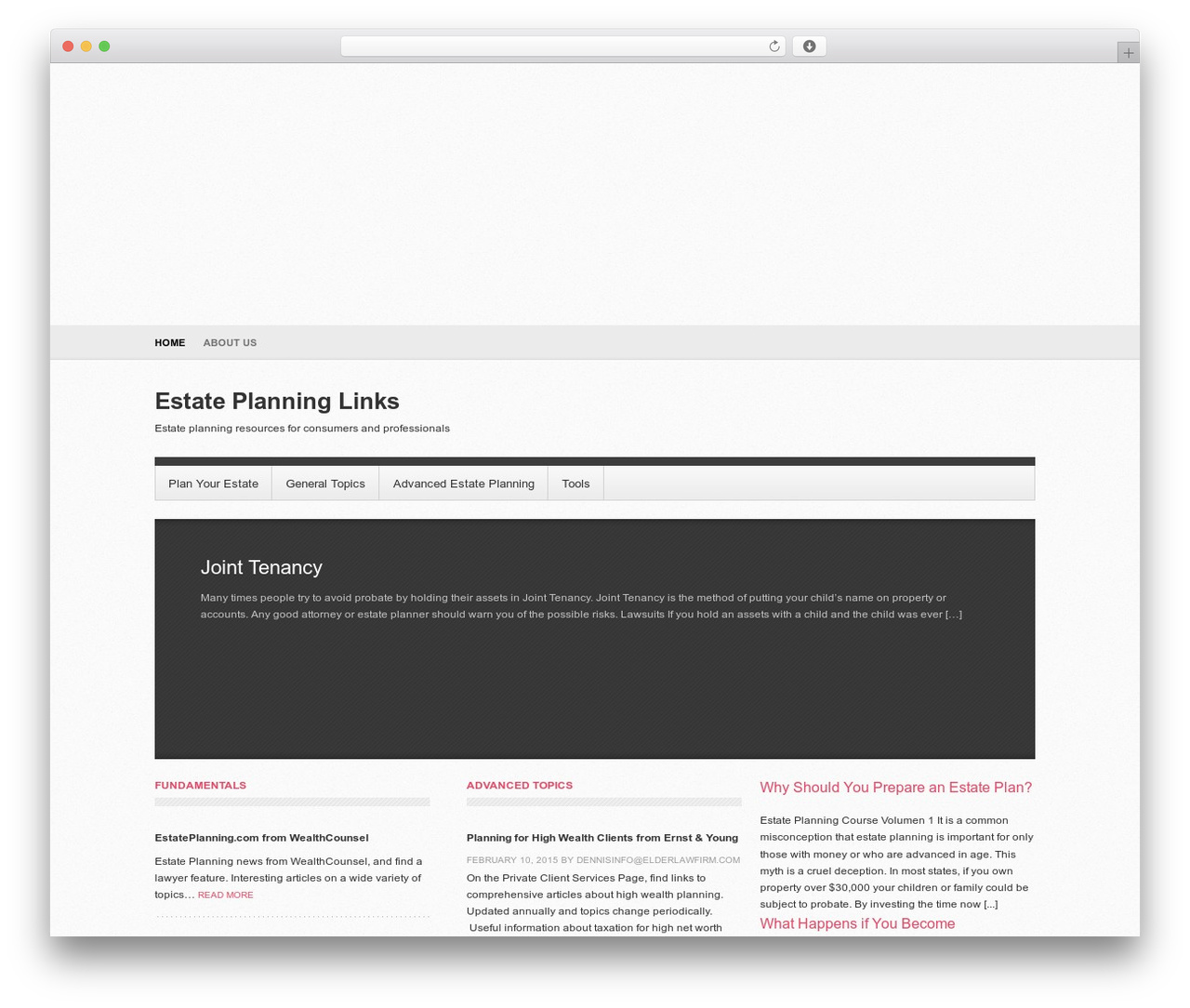 Thesis WordPress theme - estateplanninglinks.com