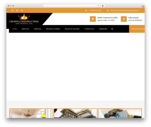 WordPress website theme CrownConstruction - crownconstructionusa.com