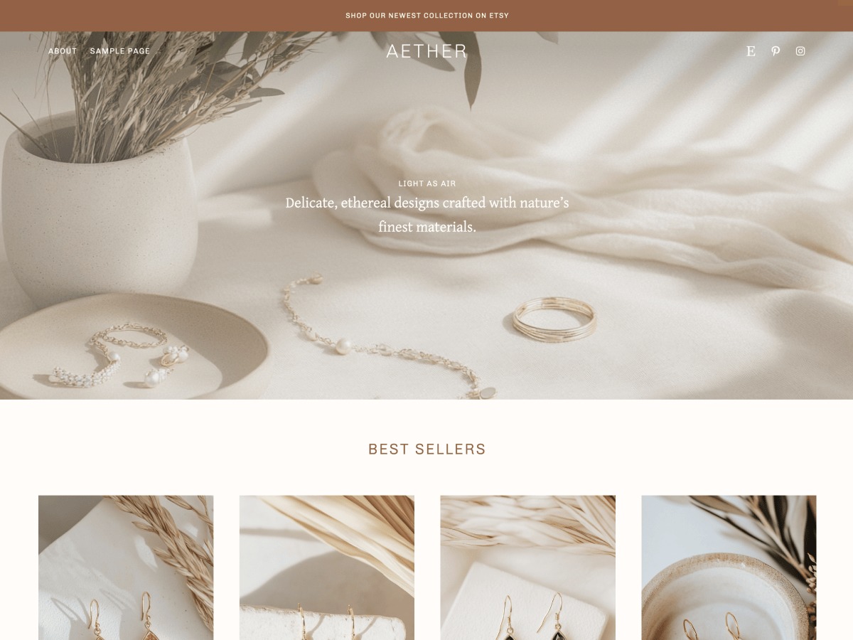 Aether WordPress shop theme