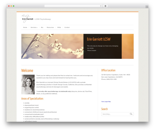 Cleanex WordPress page theme - eringarriottlcsw.com