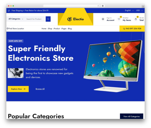 Electio theme WordPress - electio.ecom.themepreview.xyz/home-one