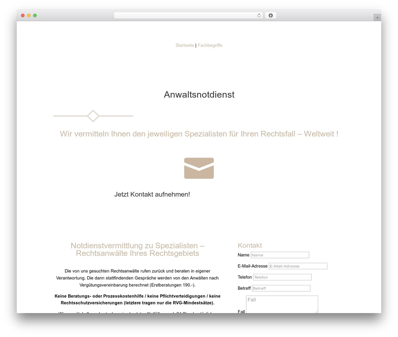 Theme WordPress Divi - anwaltsnotdienst.com