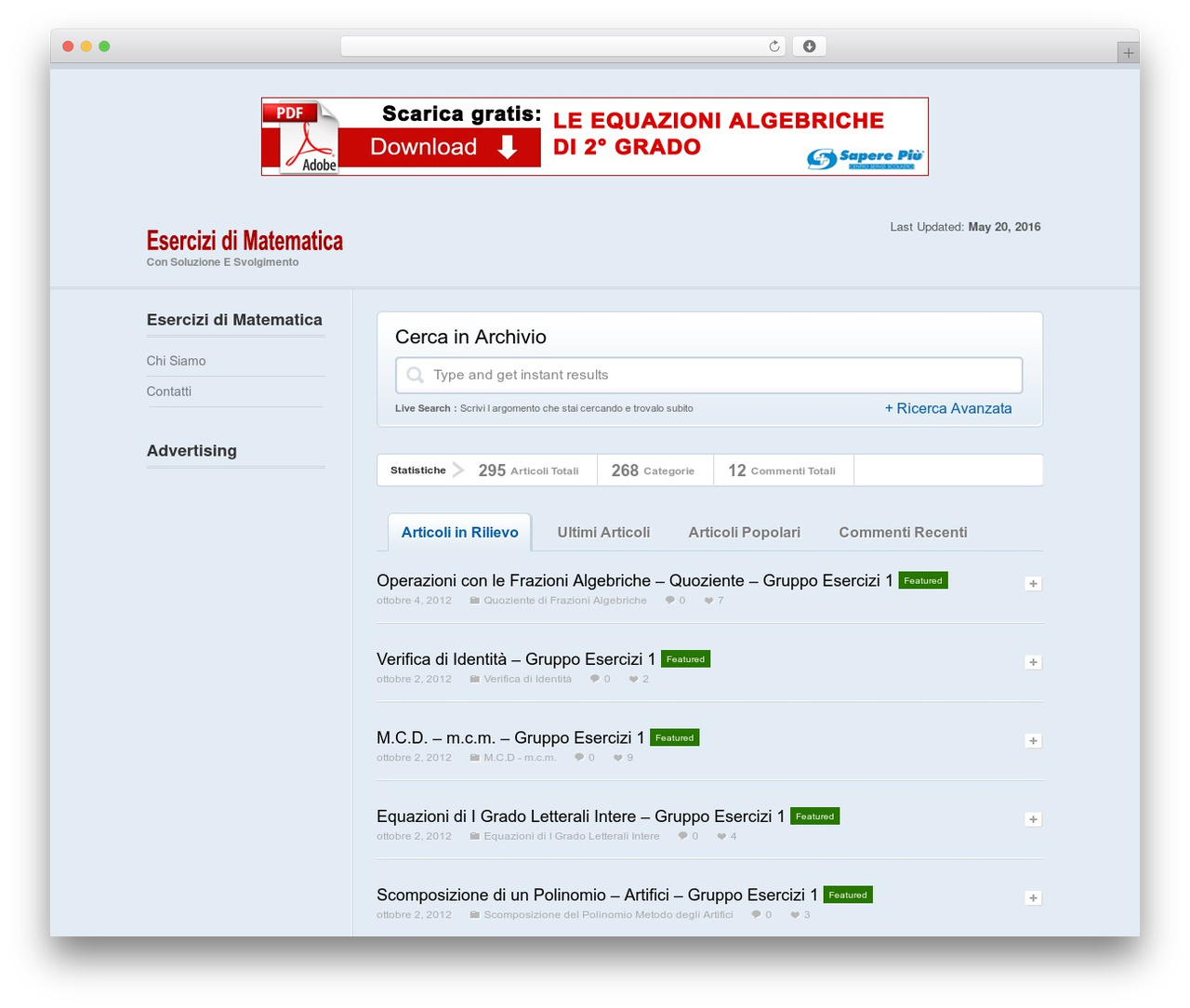 WikiBase WordPress theme - esercizidimatematica.it WikiBase WordPress theme - esercizidimatematica.it