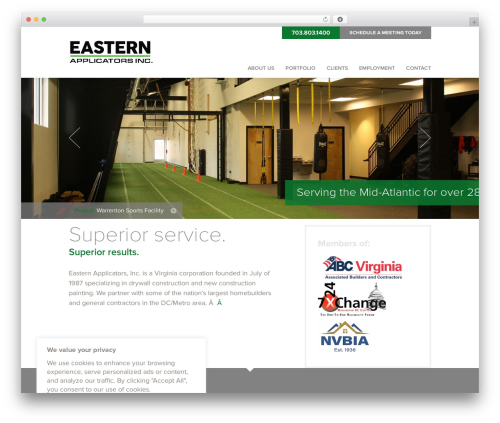 WordPress website theme Eastern Applicators - easternapplicators.com