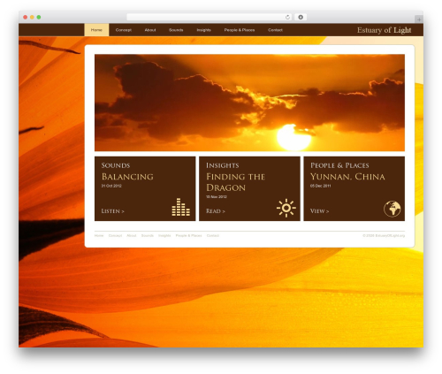 Light premium WordPress theme - estuaryoflight.org
