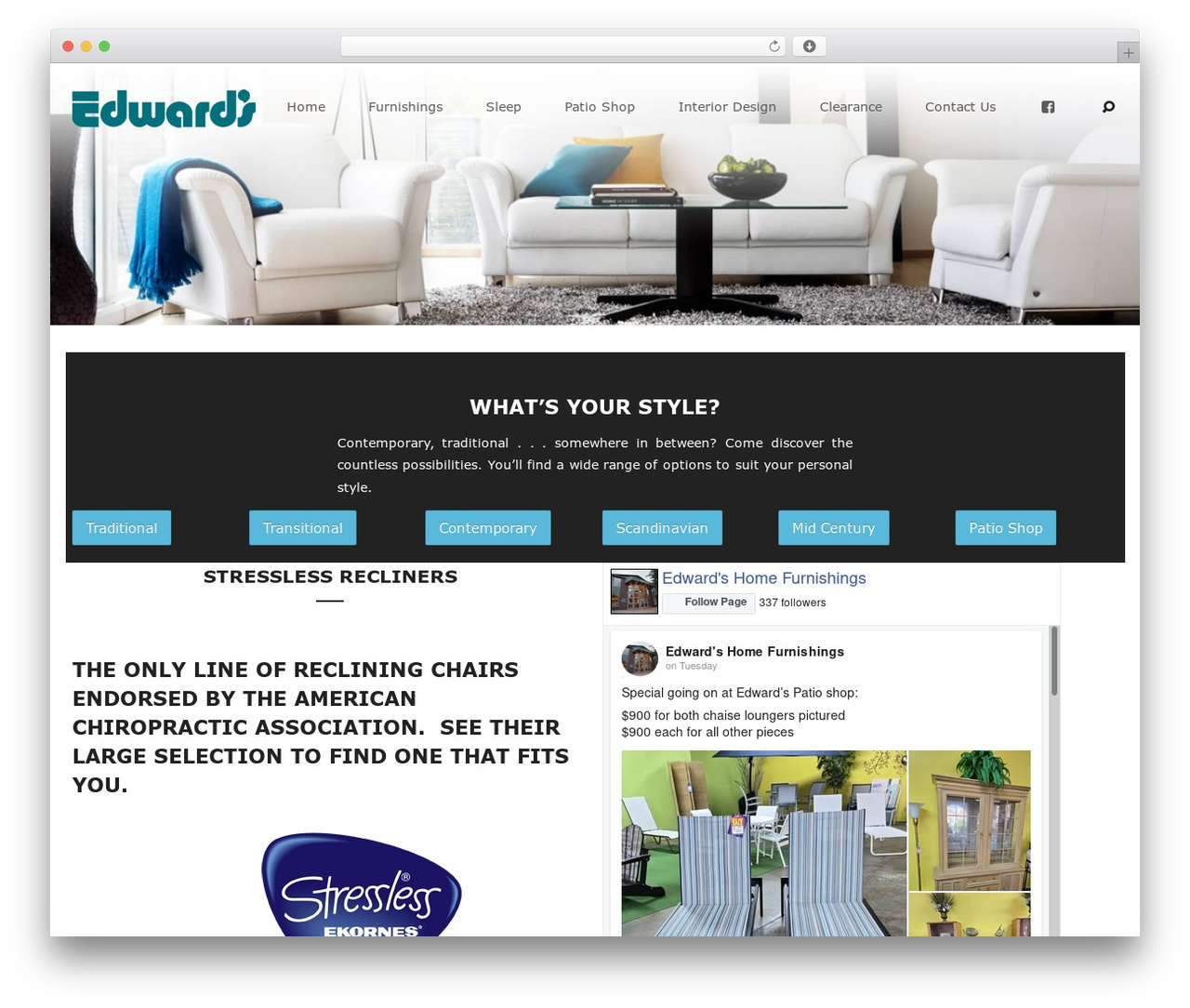 Buffer WordPress website theme - edwardsfurnishings.com