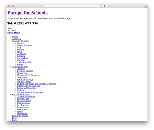 EFS theme WordPress - europe-for-schools.co.uk