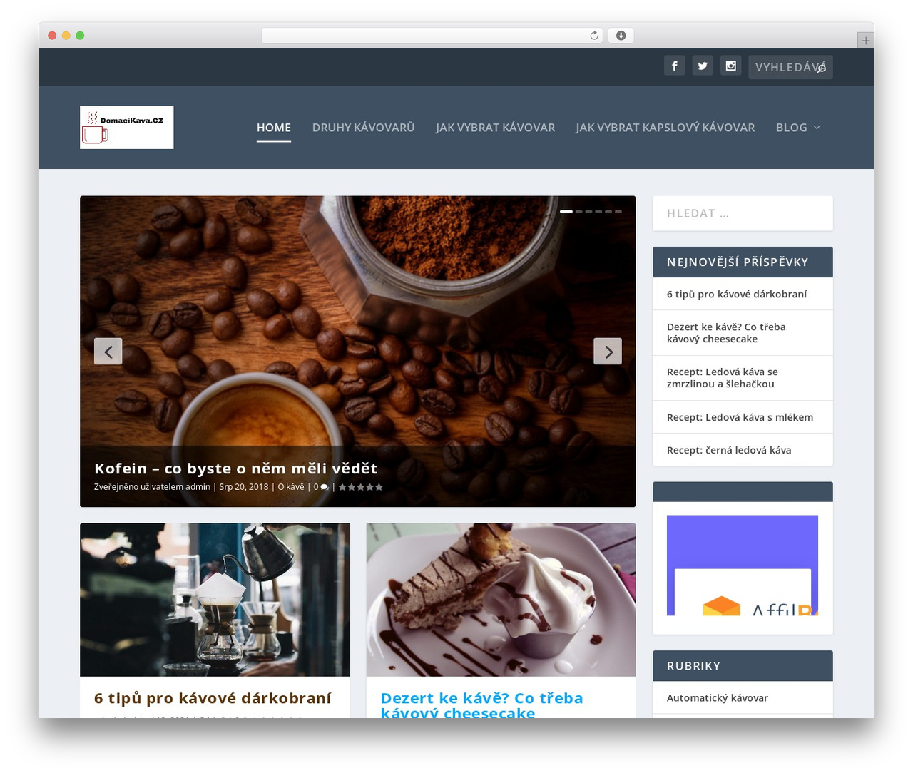 Extra theme WordPress - domacikava.cz Extra theme WordPress - domacikava.cz