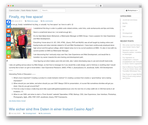 gitsta WordPress website theme - cairocoder.com