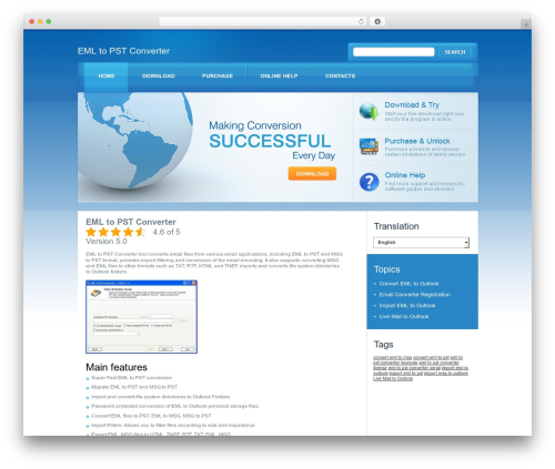 Theme WordPress WordPress Theme 941 - eml-to-pst-converter.com