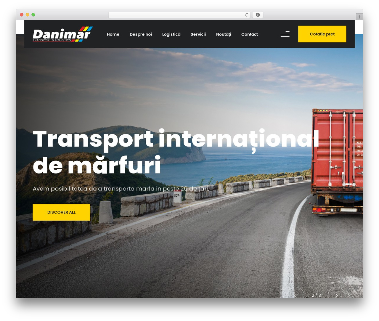 Danimar WordPress theme design - danimarlogistic.ro