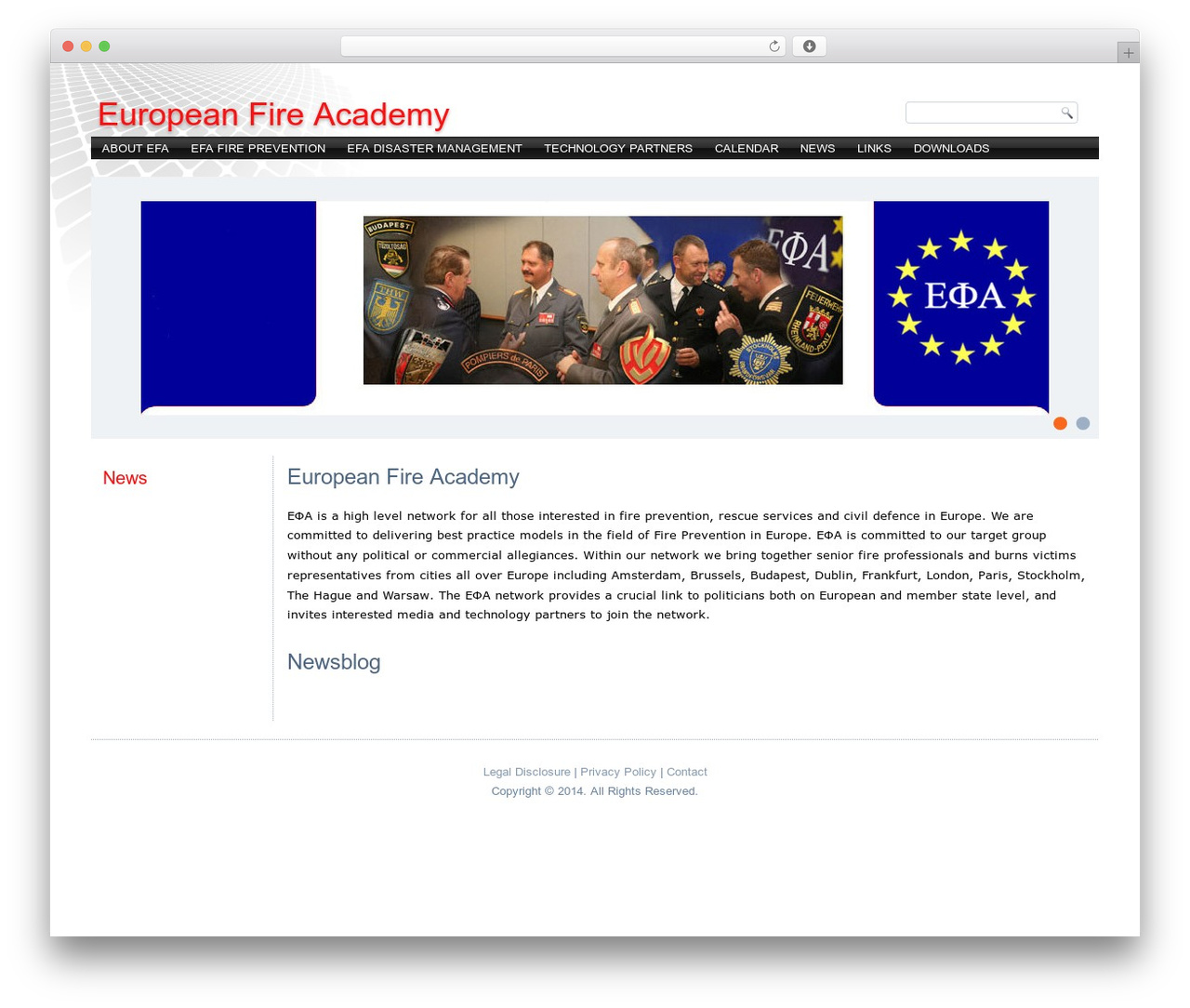 EFA WordPress theme - europeanfireacademy.com