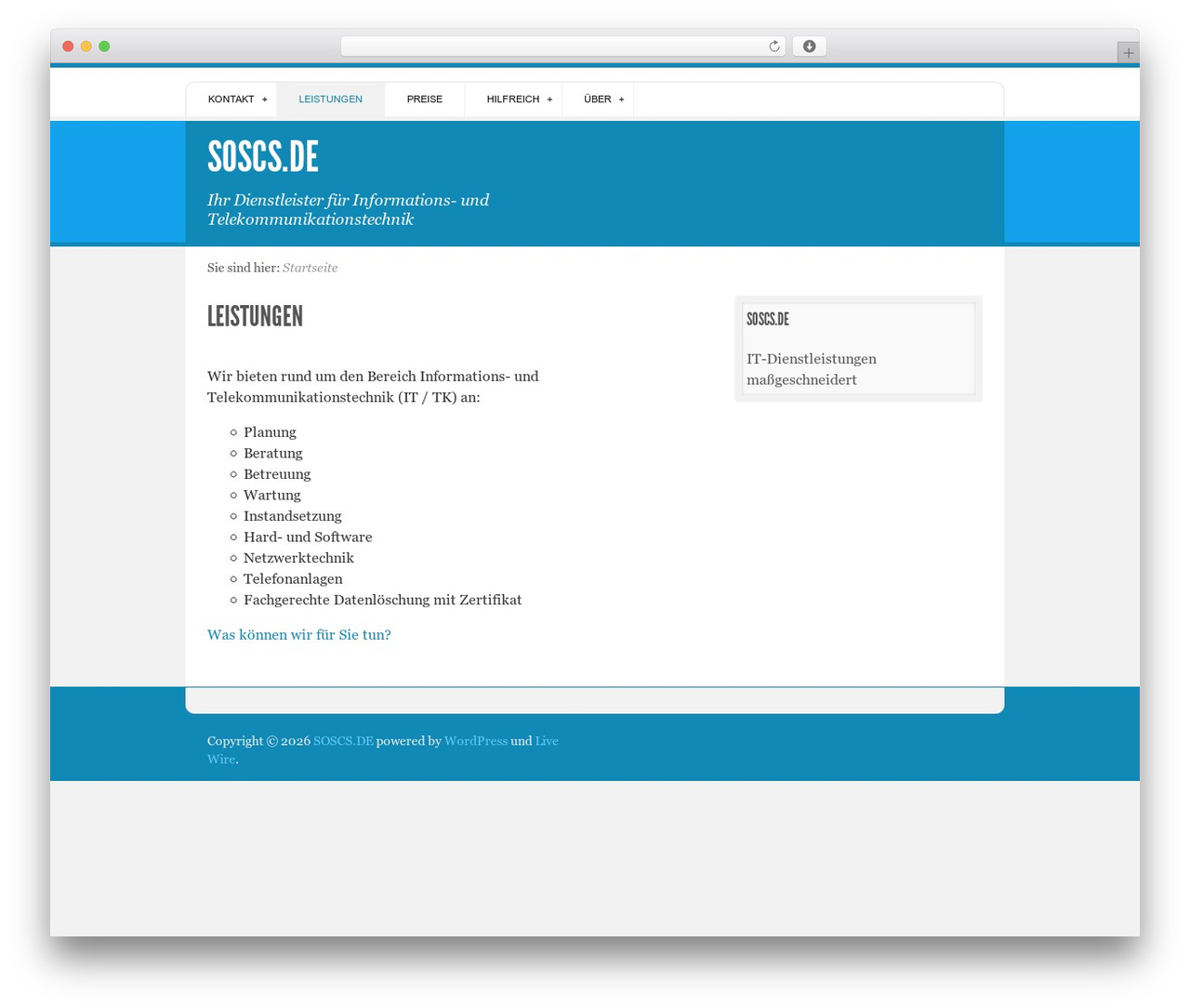 Live Wire WordPress theme - soscs.de