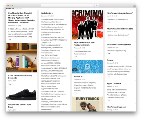 Pinbin theme WordPress - eirikd.no