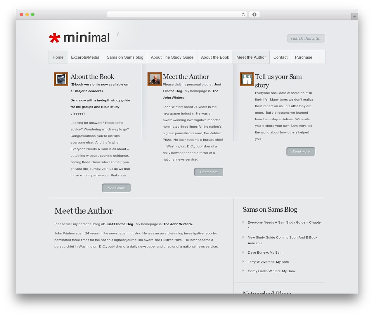 Minimal WordPress theme - everyoneneedsasam.com Minimal WordPress theme - everyoneneedsasam.com