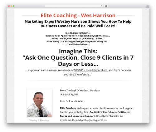 OptimizePress WordPress website theme - elitecoaching-wesharrison.com