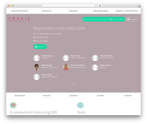 Praxis theme WordPress - erapraxis.ee